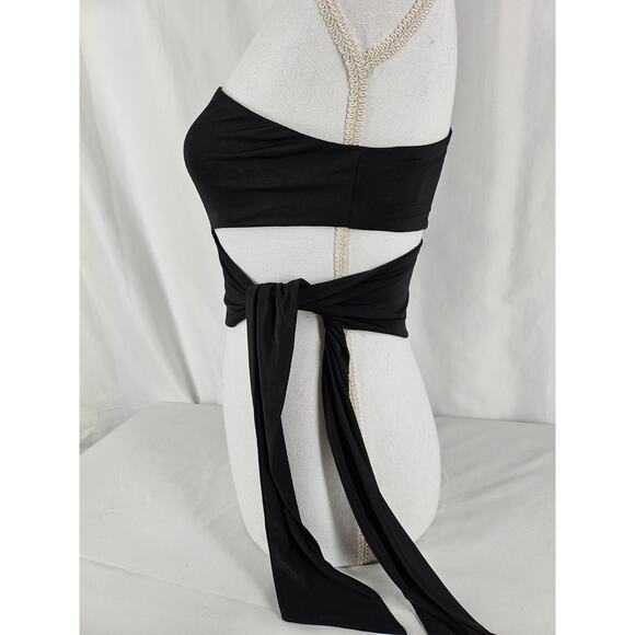 SILENCE + NOISE WOMEN'S BLACK ASYMMETRICAL ONE-SHOULDER TOP, SIZE SMALL - Picture 3 of 7